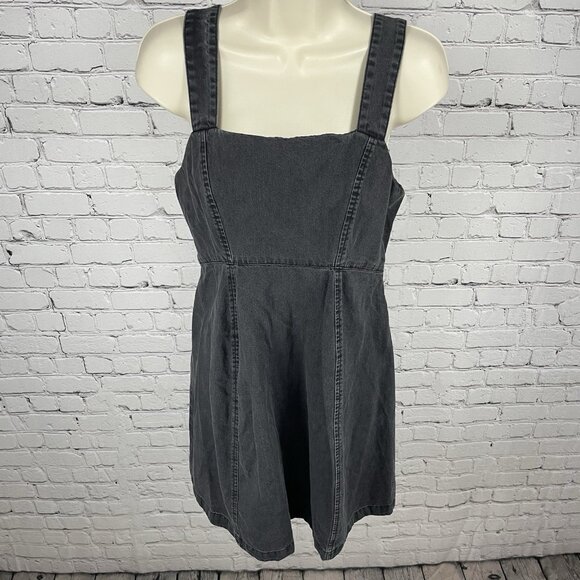 ASOS Design Grey 100% Cotton Sleeveless Zipped Back Tie Maternity Dress Size 8 - Picture 1 of 13